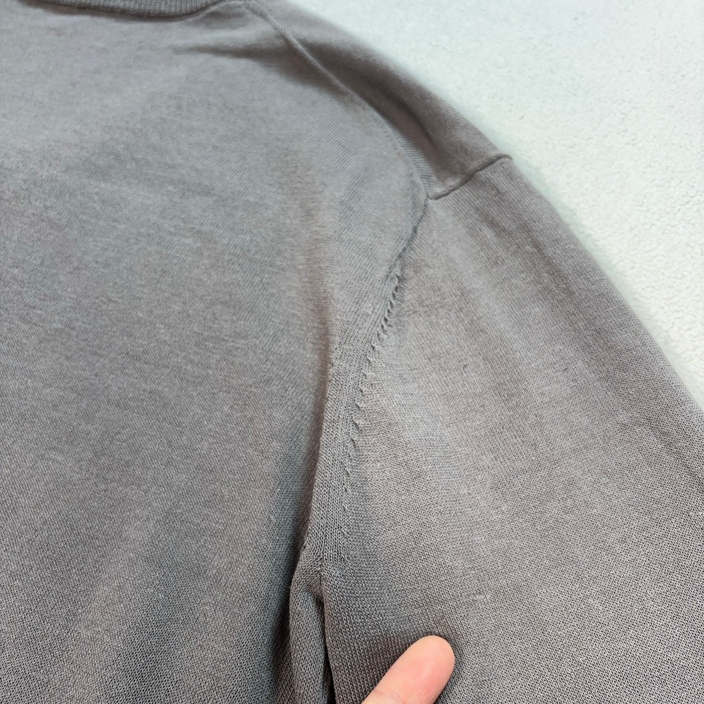 Muji True Hemp Blend Sweater Women's L Gray V-Neck Lightweight BA1OH24S - Picture 12 of 15